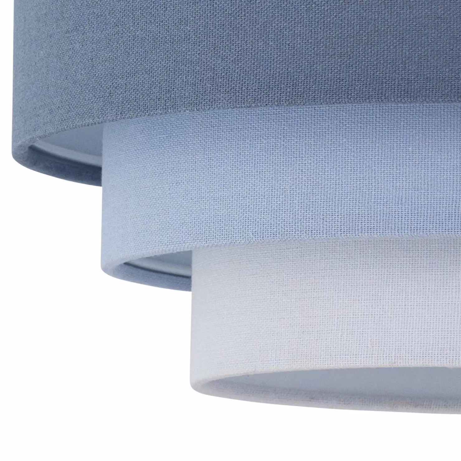 First Choice Lighting Gabi Set of 2 Blue Ombre Linen 3 Tier Cylinder Ceiling Light Shades – 3