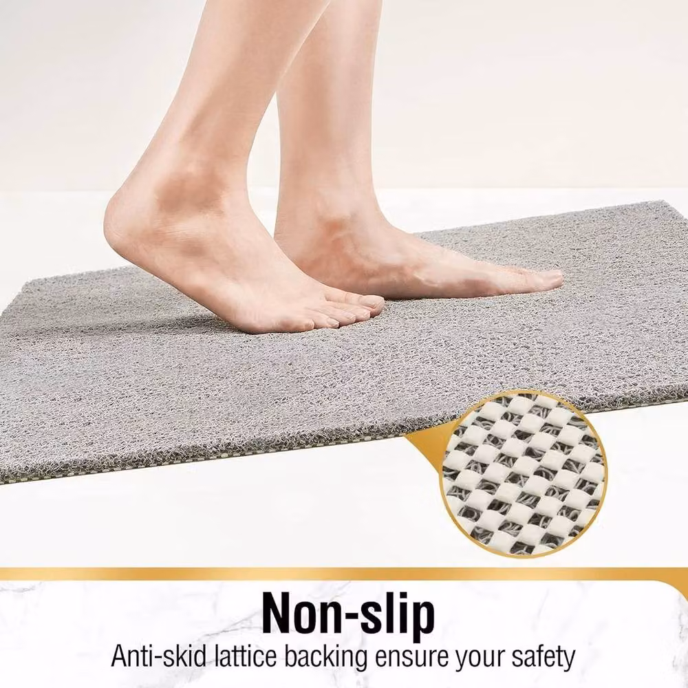 KORVIXA Non-Slip and Mould-Resistant PVC Bath Mat in Grey, W/D: 100 x 100 cm – 3