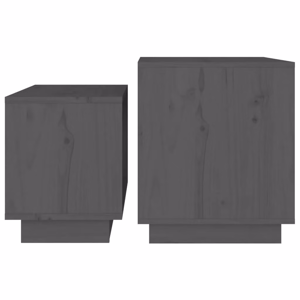 Berkfield Home Nesting Coffee Tables, Set of 2, Grey Solid Pine Wood – 5