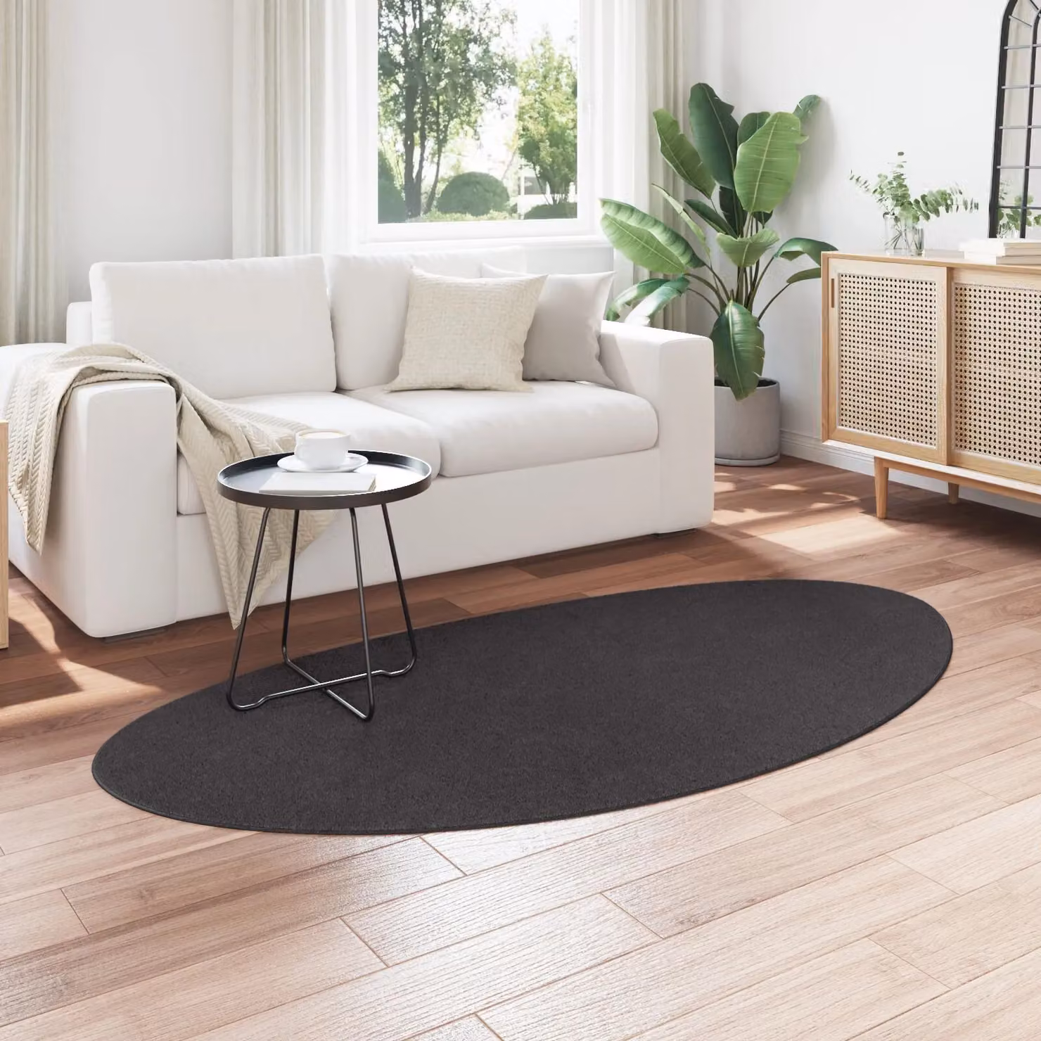 Berkfield Home Huarte Short Pile Soft and Washable Rug in Anthracite, W: 100 cm x L: 200 cm – 3