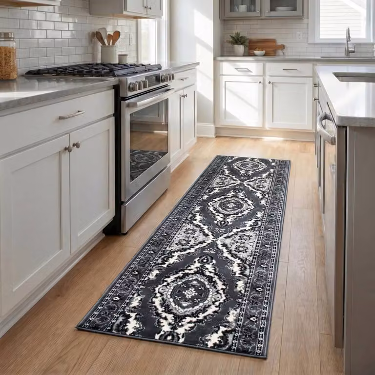 Bravich LTD Texas Medallion Traditional Hallway Runner Rug, Grey, W: 60 cm, L: 450 cm