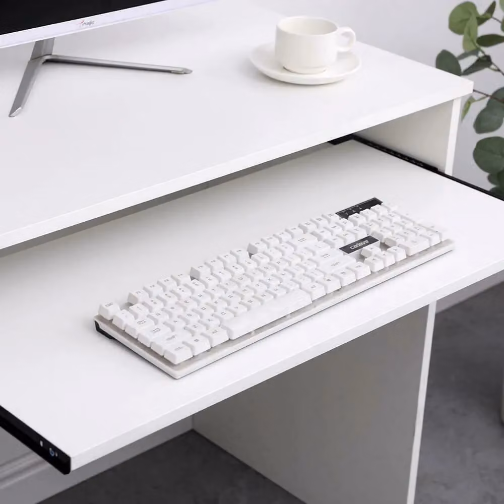 Home Source Modern White Computer Desk for Home Office and Study – 2