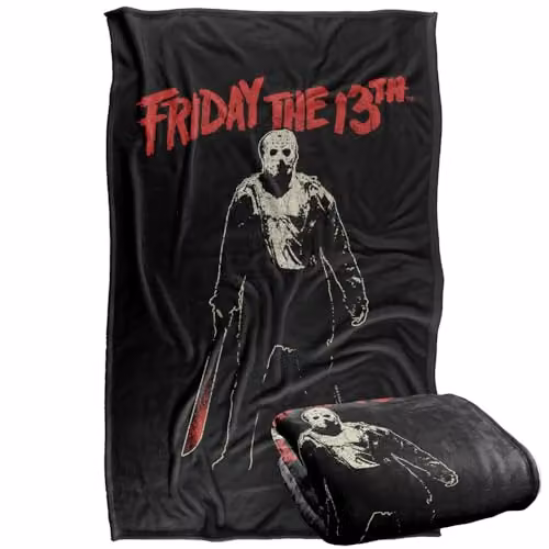 Warner Bros. Friday The 13th Chchch Ahahah Super Soft Fleece Throw Blanket, Multicolour, W: 91 cm, D: 147 cm