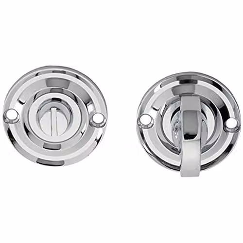 Loops Small Bathroom Thumbturn Lock and Release Handle with 67mm Spindle in Polished Chrome
