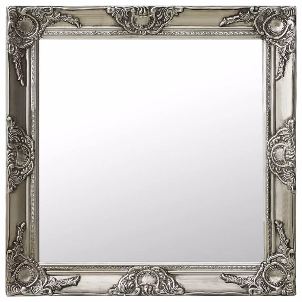 Berkfield Home Baroque Style Wall Mirror, Silver, W: 60 cm, H: 60 cm – 1