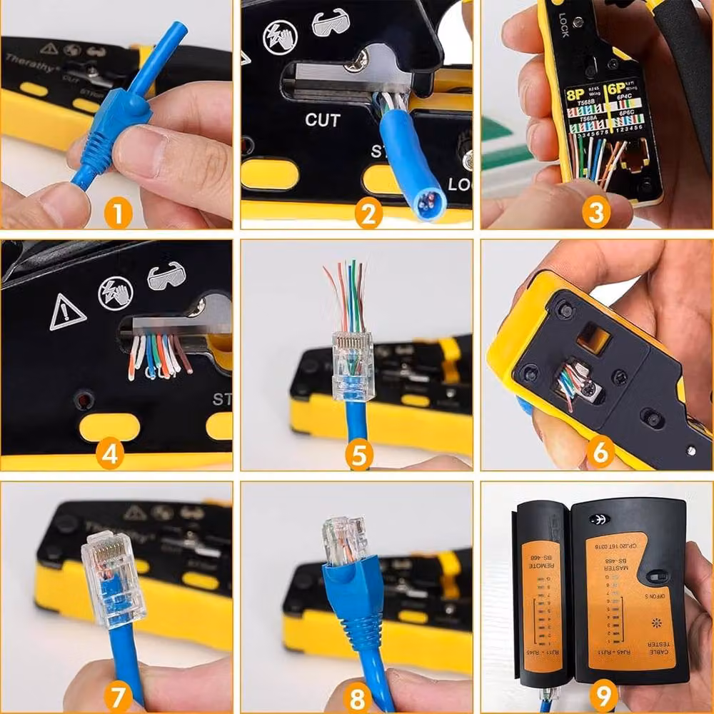 Havendro Pass Through RJ45 Ethernet Crimping Tool Kit in Blue and Multicolour – 4