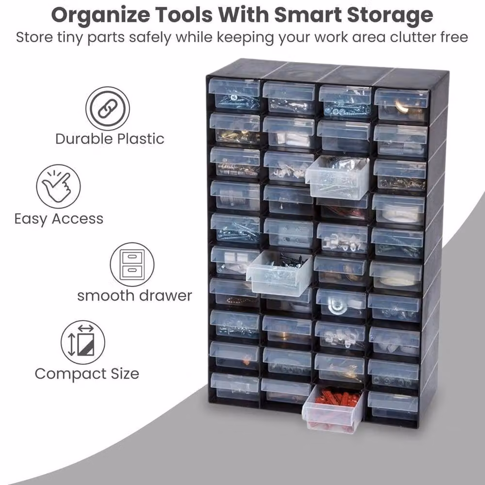 SPETLEK 40 Drawer Multi Storage Cabinet in Black for Home or Garage – 5