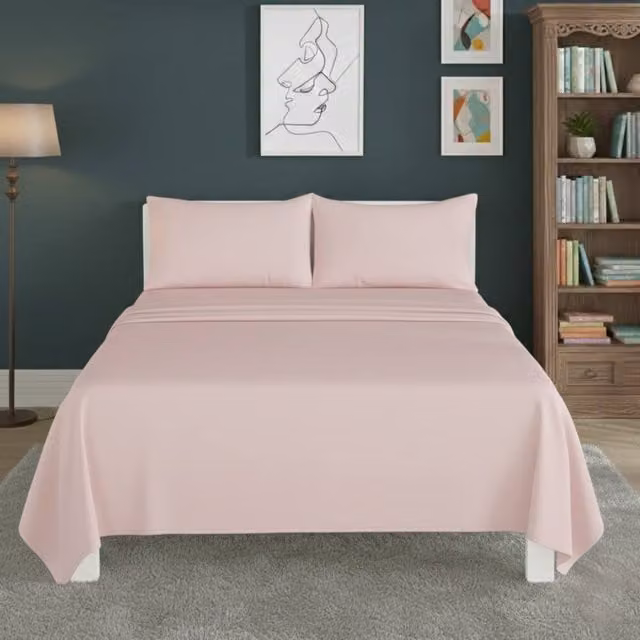 Snug City Pink Polycotton Easy Care Flat Bed Sheet, Single, W: 90 cm x L: 200 cm