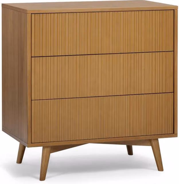 Teamson Home Tremolo 3 Drawer Acacia Wood Chest of Drawers in Sand – 1