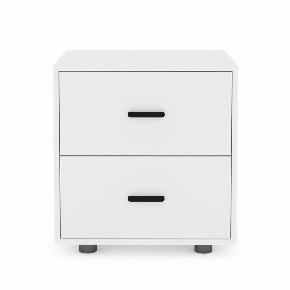 FORGEVIO Set of 2 Modern White Wooden Bedside Tables for your Bedroom – 2