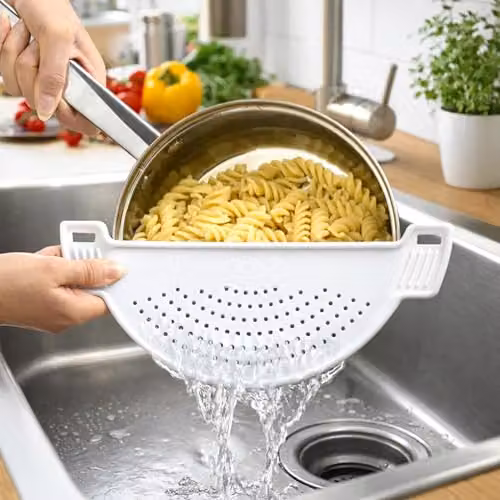Orsina White Plastic Round Colander – 3