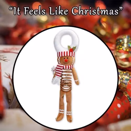 VFM e-Store Christmas Gingerbread Hanging Decoration, Multicolour and White, H 57 cm x W 23 cm – 6