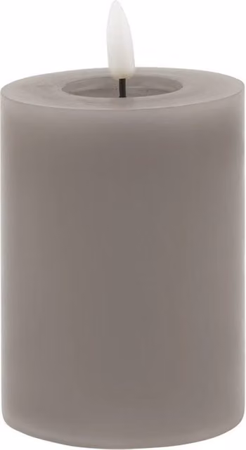 Lemon Pavilion Luxe Collection Grey Melt Effect LED Pillar Candle with Flicker Effect, W8 x D8 x H10 cm
