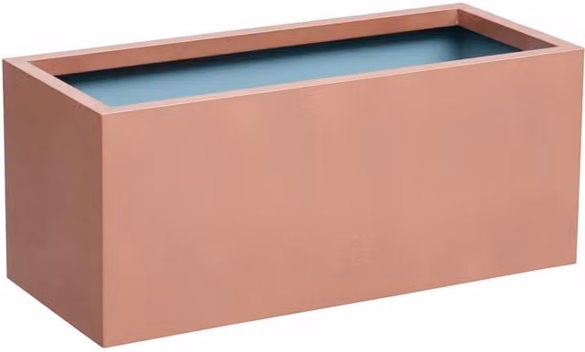 Primrose Weather Resistant Outdoor Zinc Trough Planter in Copper Finish, 75cm