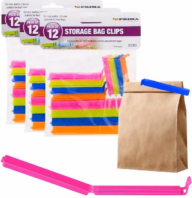 BARGAINS-GALORE Set of 36 Multicolour Plastic Food Storage Bag Clips