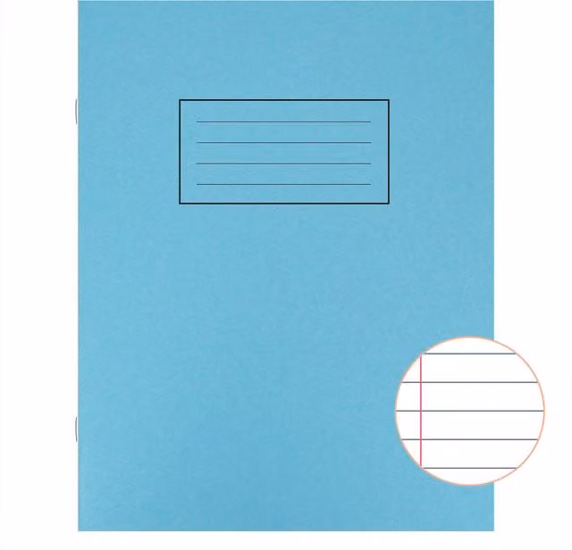 Silvine Blue A5 Lined School Exercise Book with Softcardboard Cover