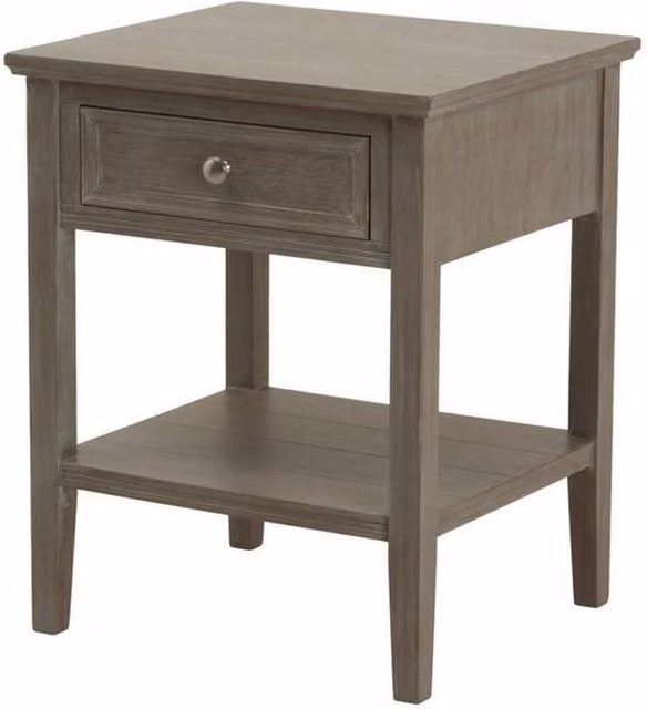 Lemon Pavilion Furniture and Decor The Serene Collection One Drawer Side Table, Grey, W: 48 cm, D: 43 cm, H: 59 cm