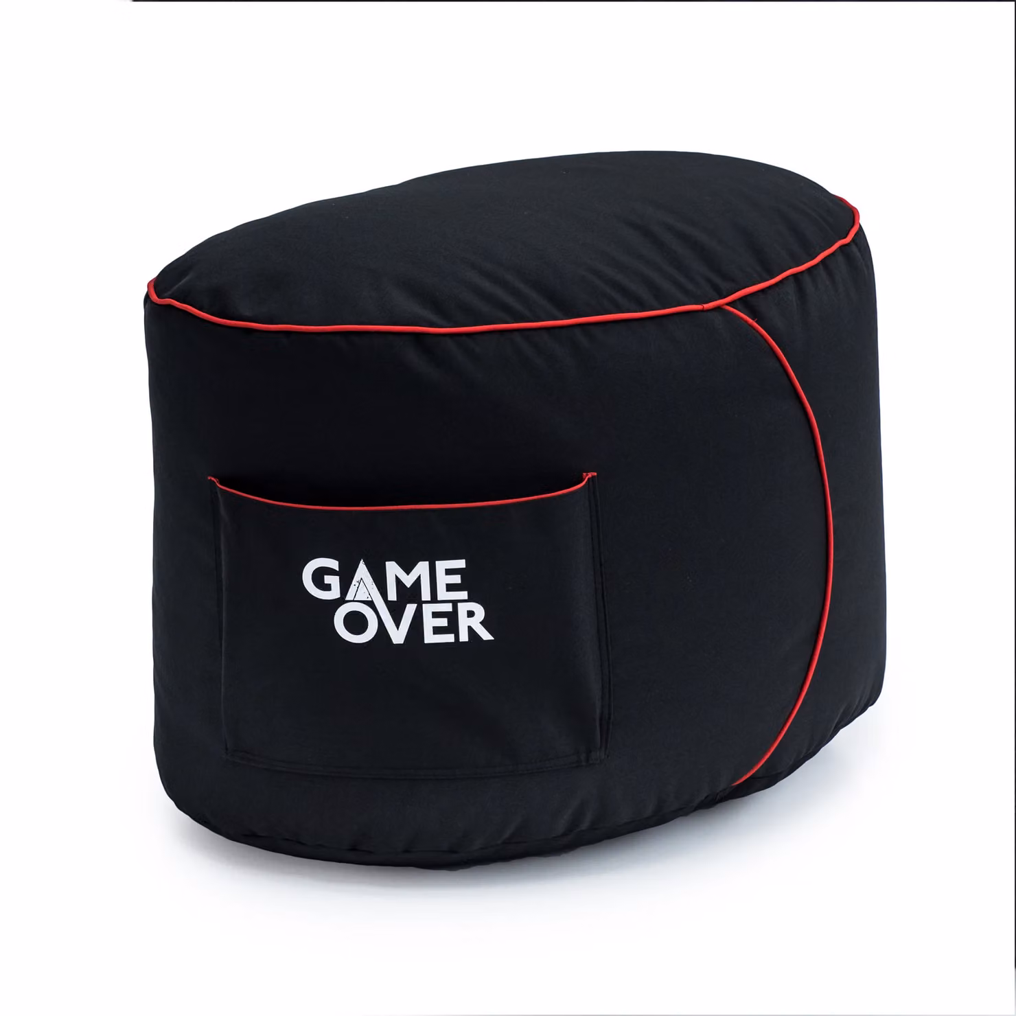 GameOver Store Fire Rune Video Gaming Bean Bag Footstool, Black, W/D/H: 40 x 40 x 42 cm