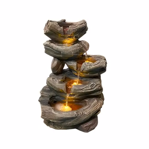 Tranquility Natural Brown Organic Tabletop Cascade Water Feature