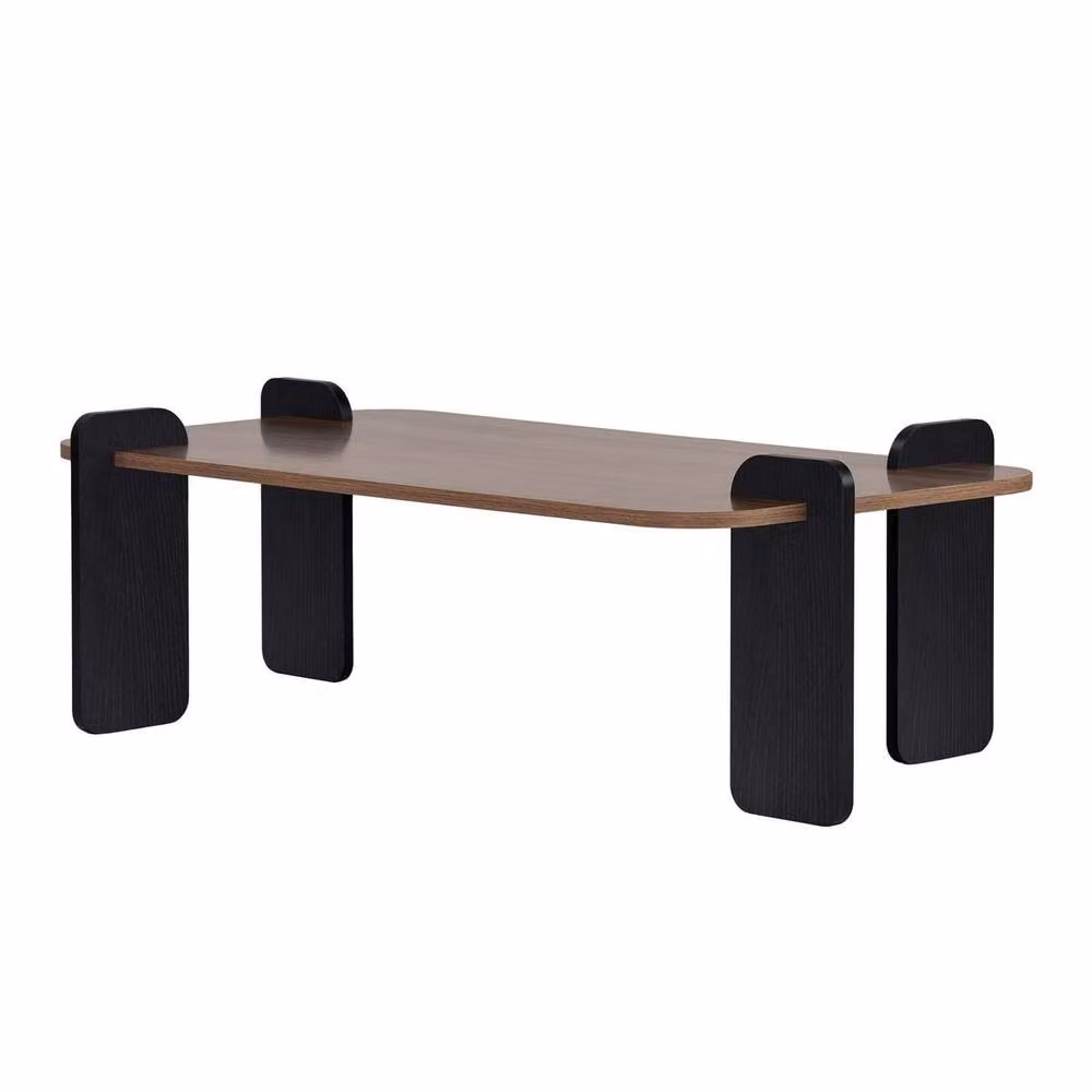 CALICOSY Eloi Rectangular Coffee Table, Brown, W/D/H: 120 x 60 x 35 cm – 4