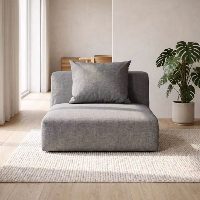 Abakus Direct Tokyo Single Seat in Grey Brushed Tweed Fabric – 2