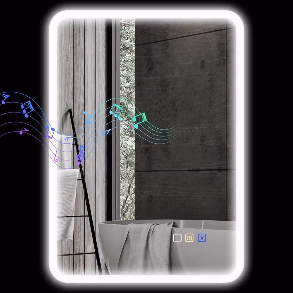 STILVORA LED Bluetooth Bathroom Mirror in Silver – 5