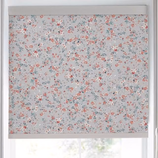Laura Ashley Blossoms Made to Measure Blackout Roller Blind in Coral Floral Design