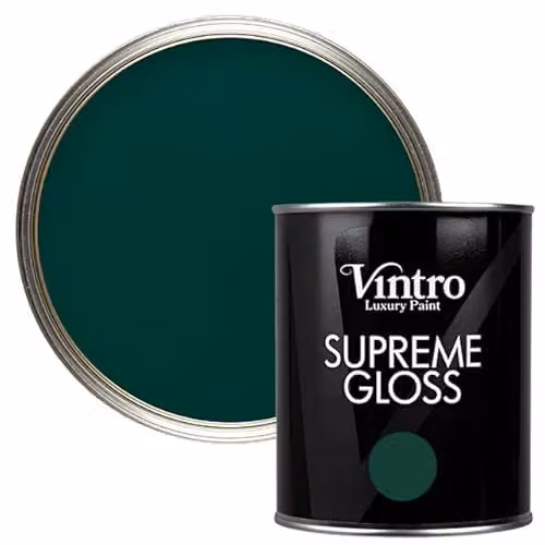 Vintro High Gloss Water Based Wood and Trim Paint in Woodpecker Green, 1 Litre – 1