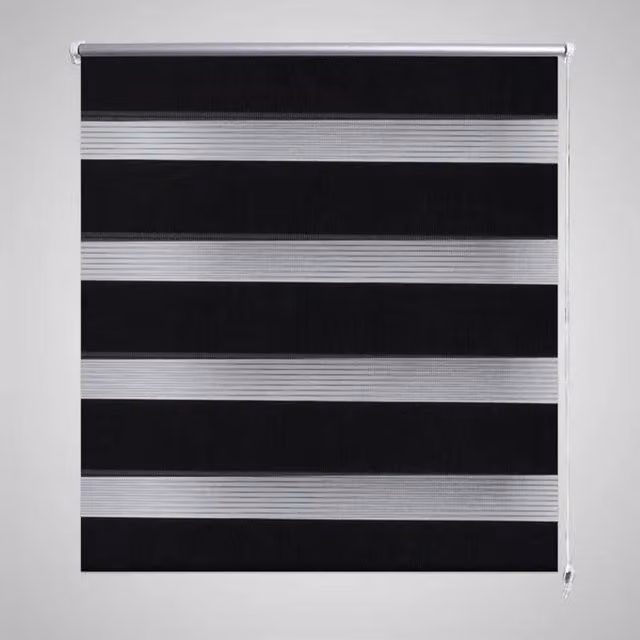 Berkfield Home Zebra Day and Night Blind in Black and White, W: 50 cm, H: 100 cm