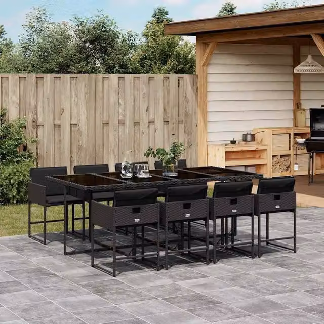Berkfield Home Garden Dining Set in Black