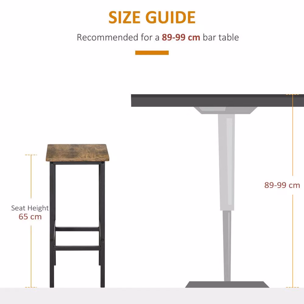 STILVORA Set of 2 Industrial Bar Stools with Metal Frame in Rustic Brown and Black – 5