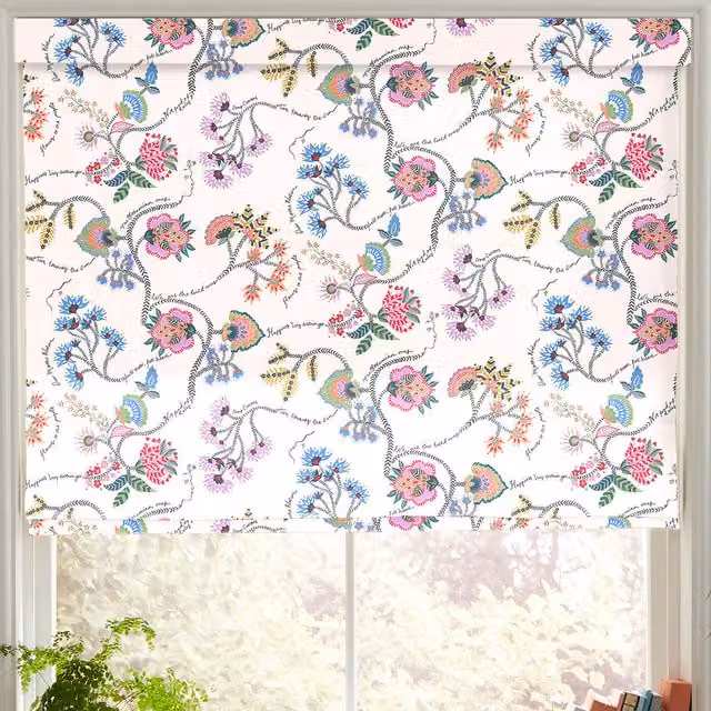 Cath Kidston Wild Ones Made to Measure Blackout Roman Blind in Pink and Multicolour Floral Design