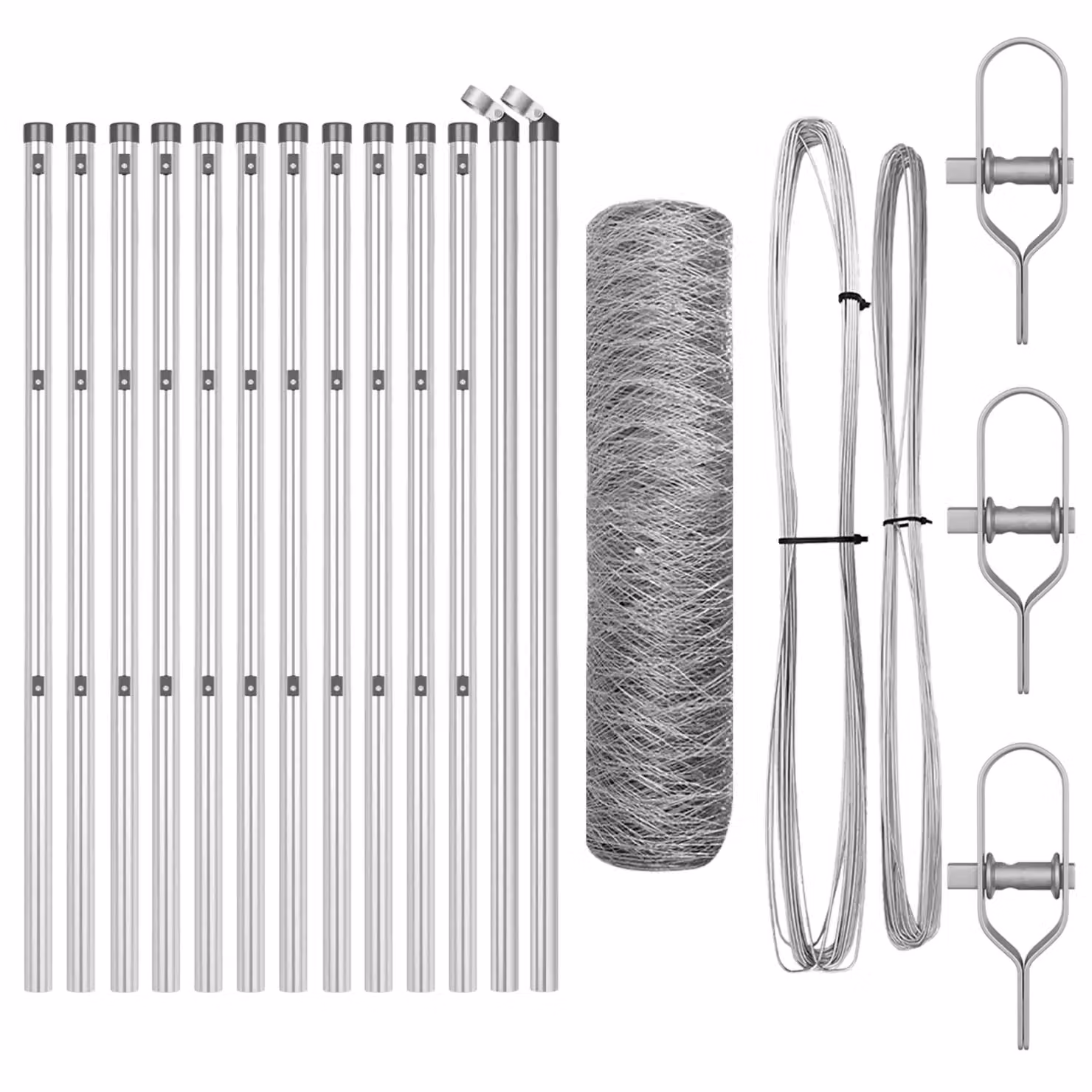 Berkfield Home Hexagon Fence in Silver Galvanised Steel, H: 80 cm x W: 25 m – 2