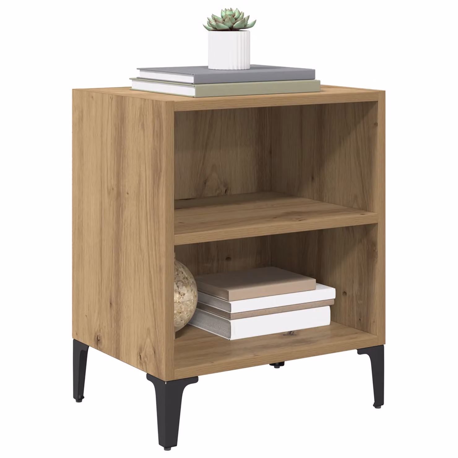 Berkfield Home Artisan Oak Bedside Cabinet in Brown, W/D/H: 40 x 30 x 50 cm – 3