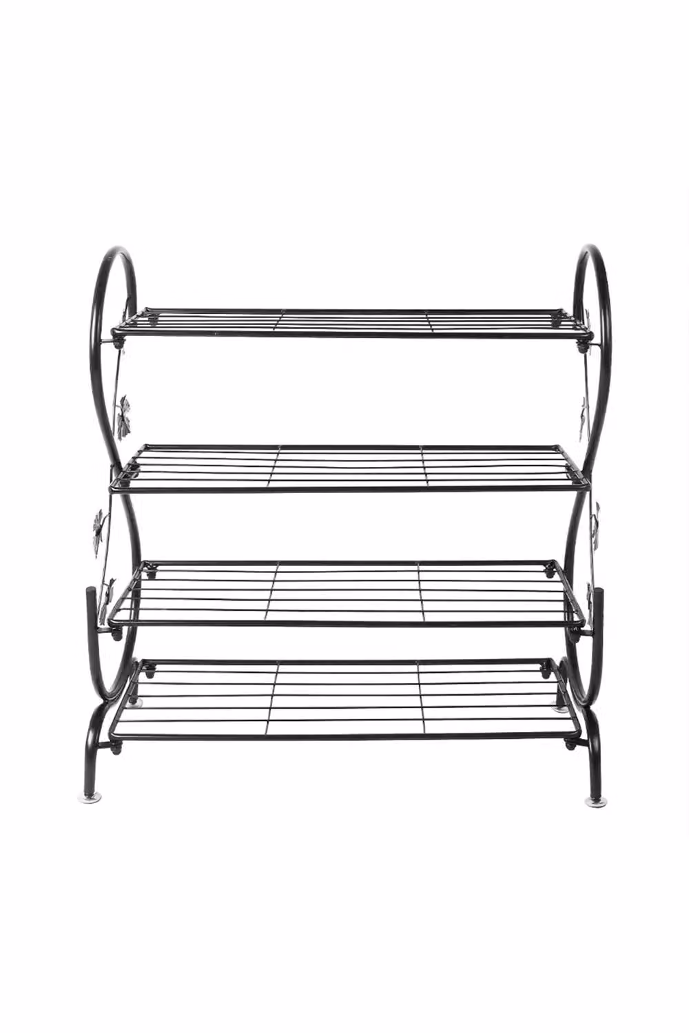 Living and Home 4 Tier S-Shape Metal Shoe Rack and Plant Stand in Black – 2
