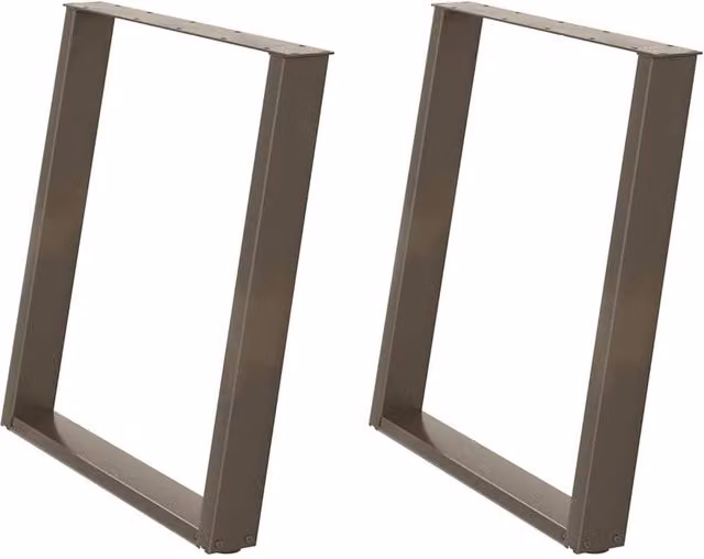 Berkfield Home vidXL U-Shaped Dining Table Legs, 2 Pieces, Brown, H: 72.5 cm x W: 50 cm x D: 50 cm