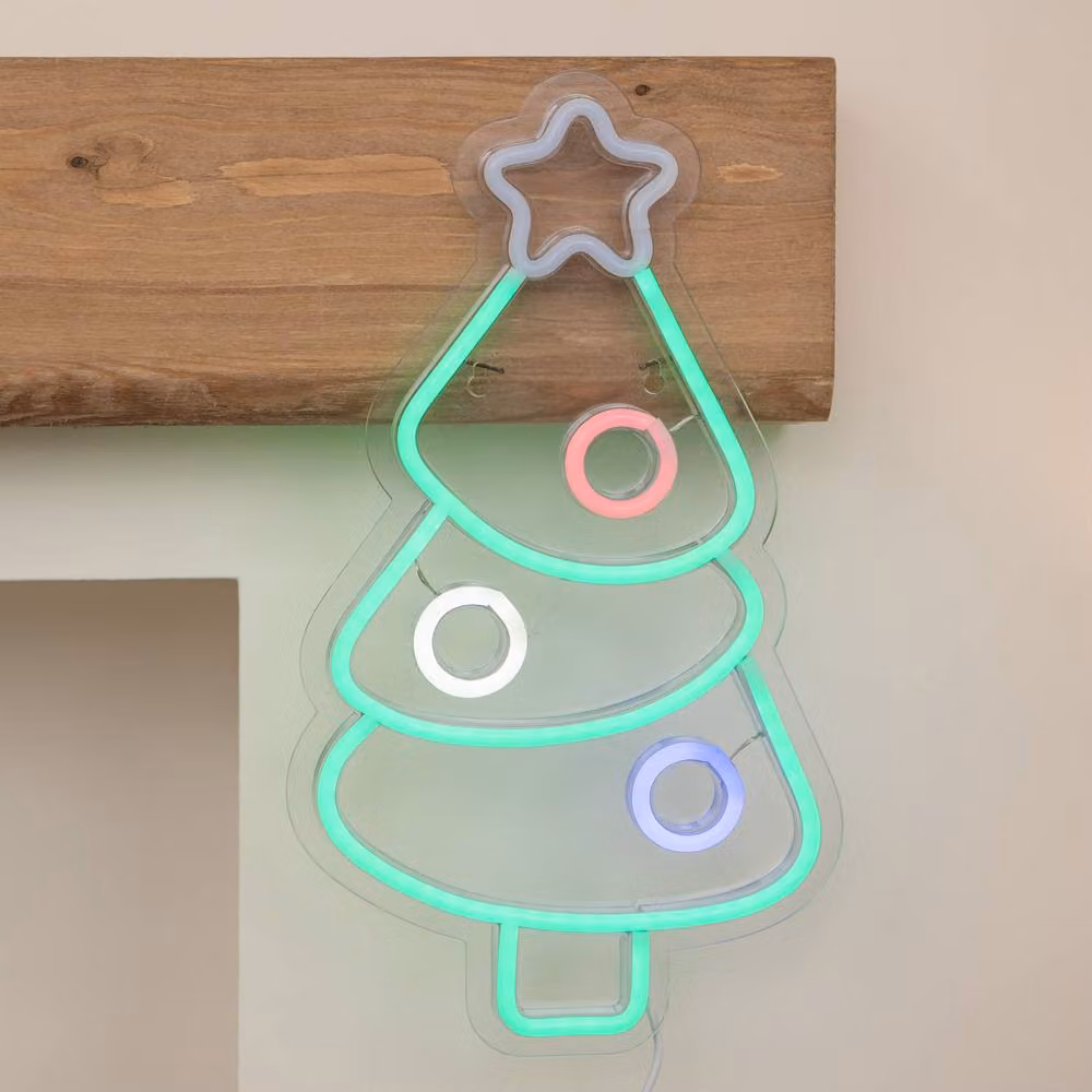 Samuel Alexander 40cm Neon-Style Christmas Tree Multi-Coloured LED Light Up Decoration – 2