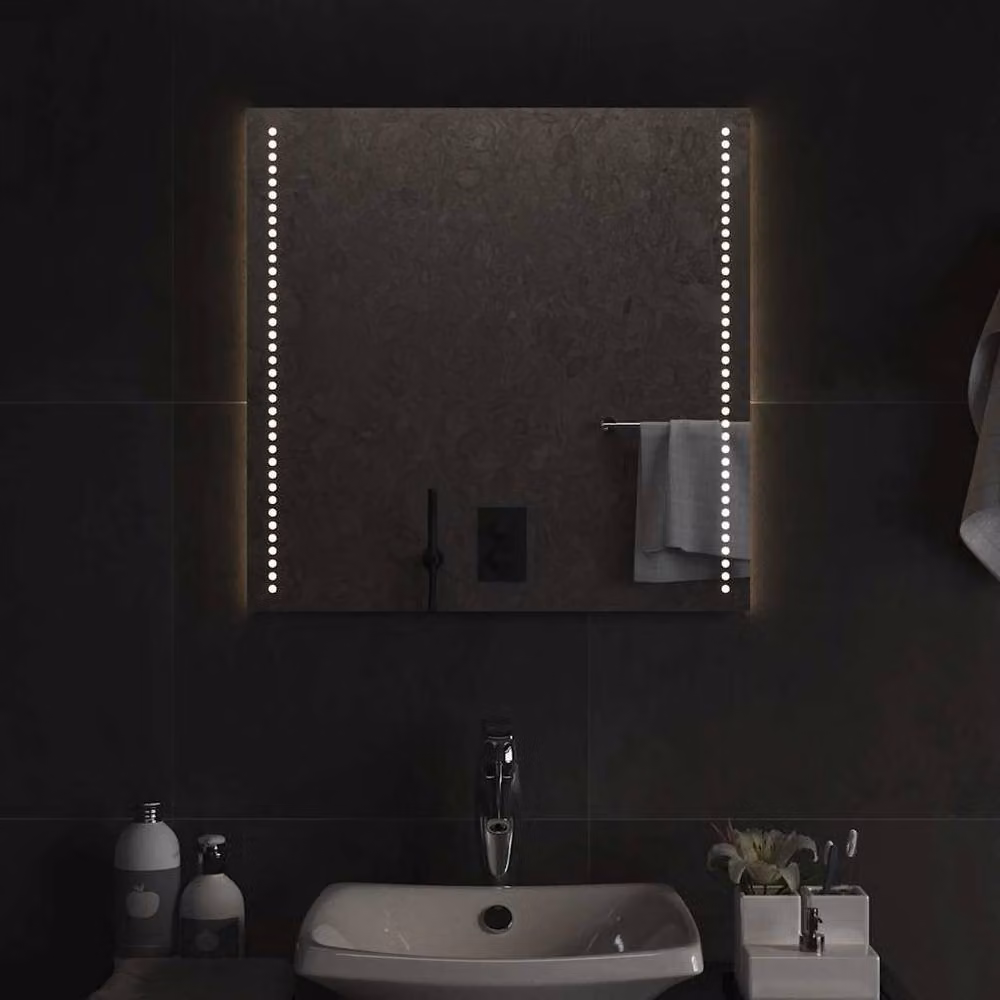 Berkfield Home LED Square Bathroom Mirror in Clear, W/H: 60 x 60 cm – 2
