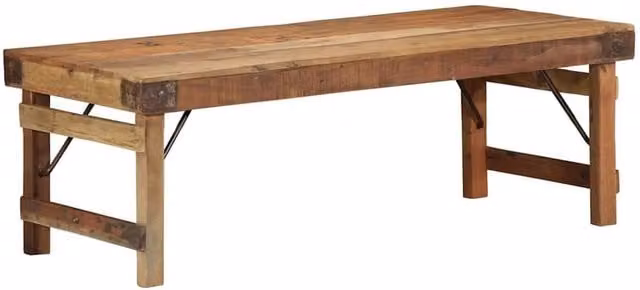 Berkfield Home Rustic Reclaimed Solid Wood Drop Leaf Coffee Table, Brown, W/D/H: 110 x 55 x 40 cm – 1