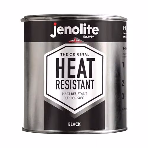 JENOLITE Matt Black Heat Resistant Multi-Surface Paint, 500ml – 1