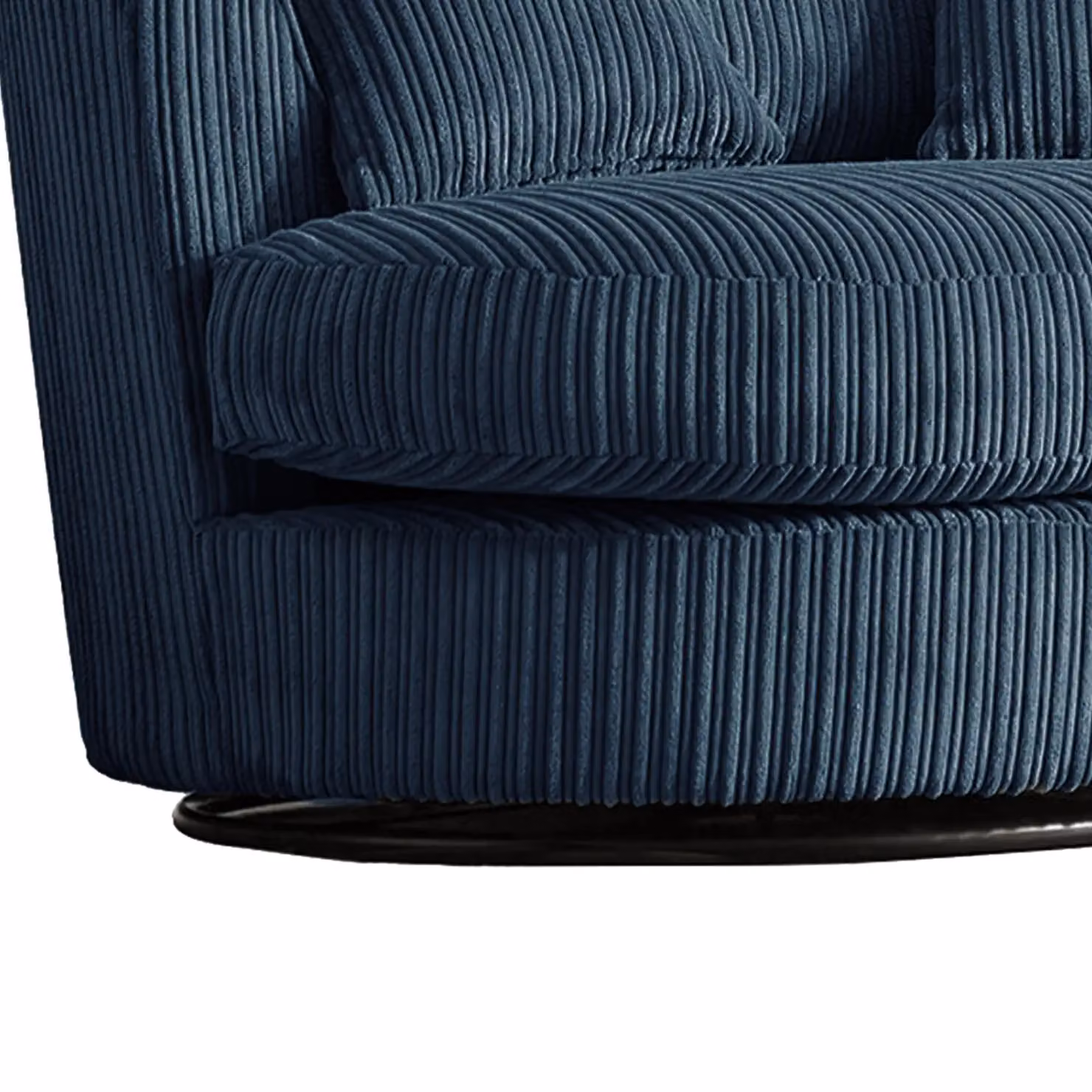 Furnishings For Less UK Luxor Jumbo Cord Fabric Single Seater 360 Degree Swivel Chair in Navy Blue, H 80 cm x W 110 cm x D 105 cm – 2