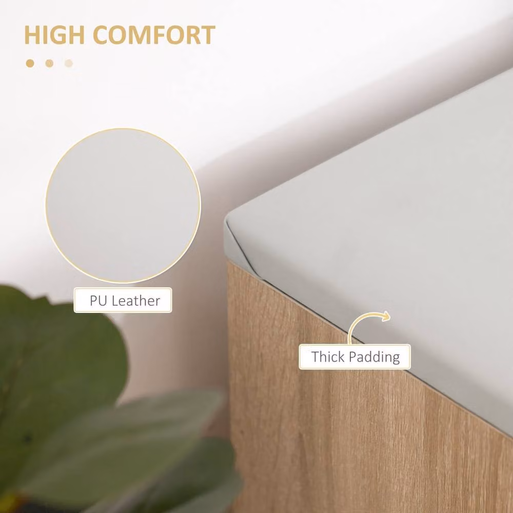 Wyld Haus Sonala Oak Shoe Storage Bench with Padded Beige Seat, W/D/H: 80 x 30 x 45 cm – 4