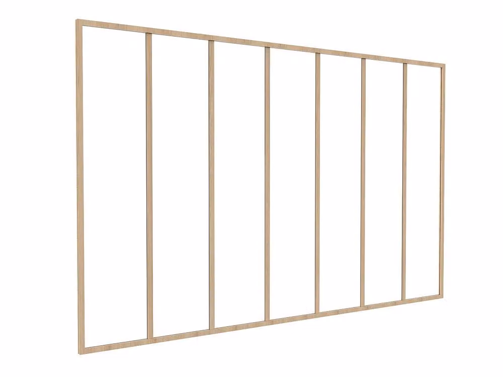 Vente-unique Industrial Aluminum and Glass Workshop Partition in Light Oak – 2