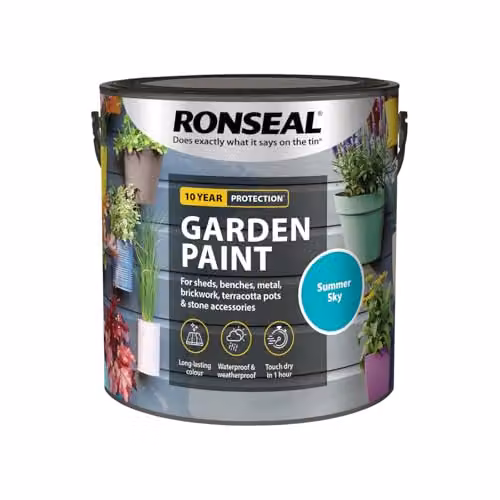 Ronseal Garden Wood Paint in Summer Sky Blue, 2.5 l – 2