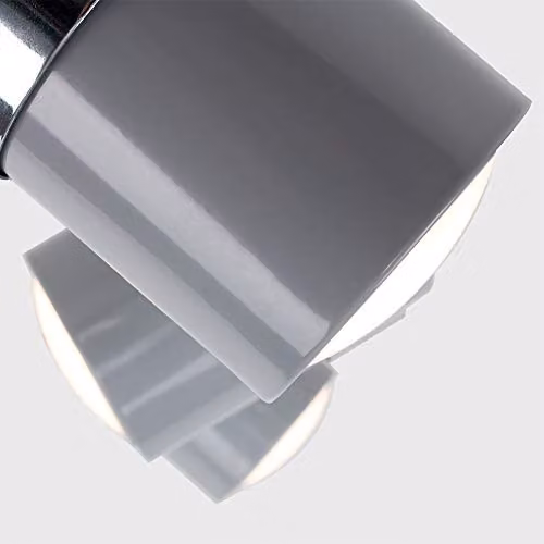 ValueLights Rosie Modern 3 Way Adjustable Grey and Silver Chrome Bar Ceiling Spotlight Fitting – 3