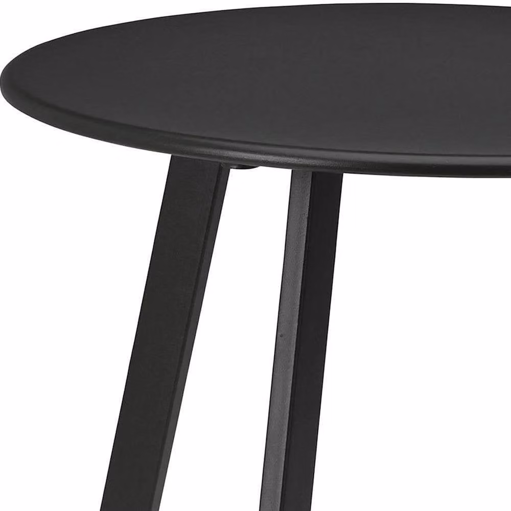 SPETLEK Round Metal Garden Table in Black and Grey, W: 50 cm, D: 45 cm – 4