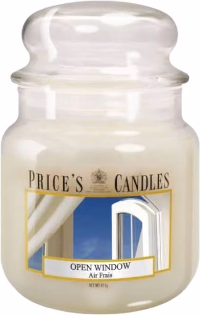Price's Candles Open Window Scented Jar Candle, White, Diameter: 14.2 cm
