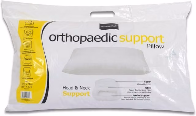 Easycomfort Firm Orthopaedic Support Pillow in White, Allergy-Friendly Polyester for Adults