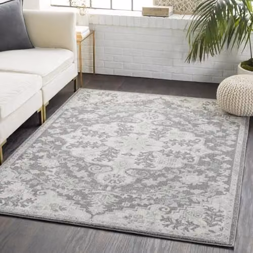 Livabliss Asmara Vintage Boho Style Area Rug, W/D/H: 200 x 275 x 0.65 cm, Grey, Beige and Black