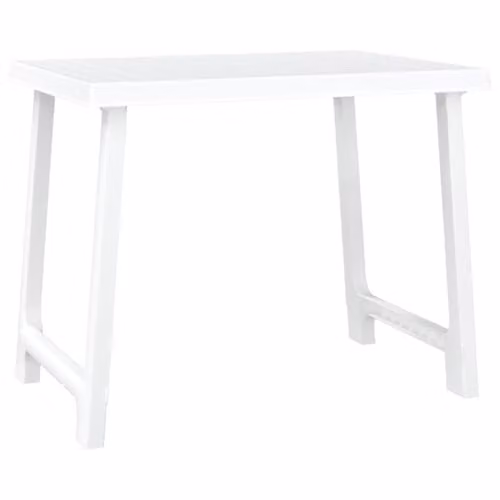 vidaXL Camping Table in White with Wooden Look, W: 79 cm, D: 56 cm, H: 64 cm – 1